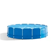 Baseny ogrodowe - Intex Metal Frame Pool Set with Filter Pump, Safety Ladder, Ground Cloth, Cover Blue, Age 6+, 457x122 cm - miniaturka - grafika 1