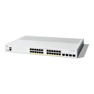 - Cisco - Cisco Catalyst 1300-24P-4G - Switch - C3 - Zarządzany - 24 x 10/100/1000 (PoE+) + 4 x 10 Gigabit SFP+ - Możliwość montażu w stojaku - Pozostałe akcesoria sieciowe - miniaturka - grafika 1
