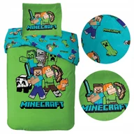 Pościel dla dzieci - Pościel bawełniana 140x200 Bawełna 100% młodzieżowa Minecraft kolor zielony - miniaturka - grafika 1