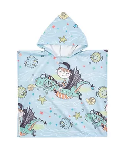 Plażowe poncho dla dzieci z kapturem ze smokiem 50x50 cm - Okrycia kąpielowe dla dzieci - miniaturka - grafika 1