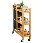 Wózki kuchenne - Mobilny wąski regał kuchenny z koszem - miniaturka - grafika 1