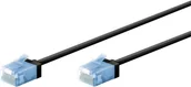 Kable miedziane - goobay 74238 CAT 6A kabel krosowy slim m/ultraelastyczny RJ45 CAT 6A kabel sieciowy U/UTP CU/cienki kabel Ethernet z krótkimi wtyczkami / 10 Gbit/s LSZH, ochrona przed zagięciem/czarny, 3 m - miniaturka - grafika 1
