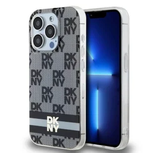 Etui DKNY IML Checkered Mono Pattern & Printed Stripes MagSafe na iPhone 13 Pro / 13 - czarne - Etui i futerały do telefonów - miniaturka - grafika 1