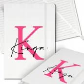 Notesy i bloczki - Notes Notatnik Biały A5 TWÓJ INICJAŁ IMIĘ Wzory - miniaturka - grafika 1