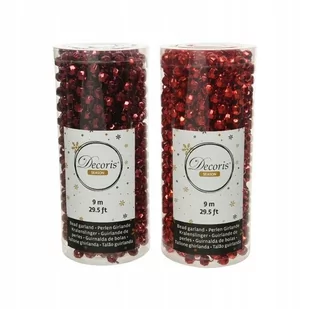 Girlanda na choinkę koraliki 9 m czerwone - Bombki - miniaturka - grafika 1