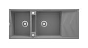Zlewozmywaki - Deante Magnetic Zlewozmywak granitowy dwukomorowy 116x50 cm szary metalik ZRMS213 - miniaturka - grafika 1