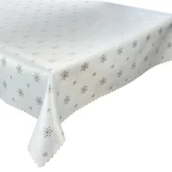 Obrusy i serwetki - Dwustronny Obrus Plamoodporny Świąteczny Śnieg Srebrny 1-140x200 cm - miniaturka - grafika 1