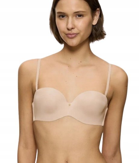 TRIUMPH BIUSTONOSZ BARDOTKA BEŻOWY GŁADKI 80B JPA