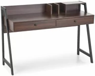 Biurka - Halmar Biurko z szufladami i nadstawką B47 orzechowy / czarny - miniaturka - grafika 1