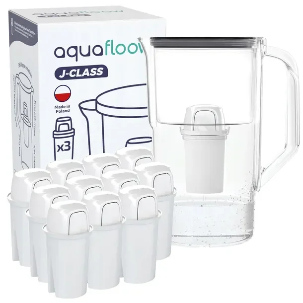 Dzbanek filtrujący AquaFloow J-CLASS 2,5l czarny + 12x wkład filtr wody