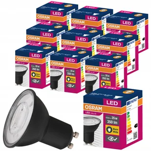 10x Żarówka Led GU10 4,5W 35W 2700K Czarna Osram - Żarówki LED - miniaturka - grafika 1