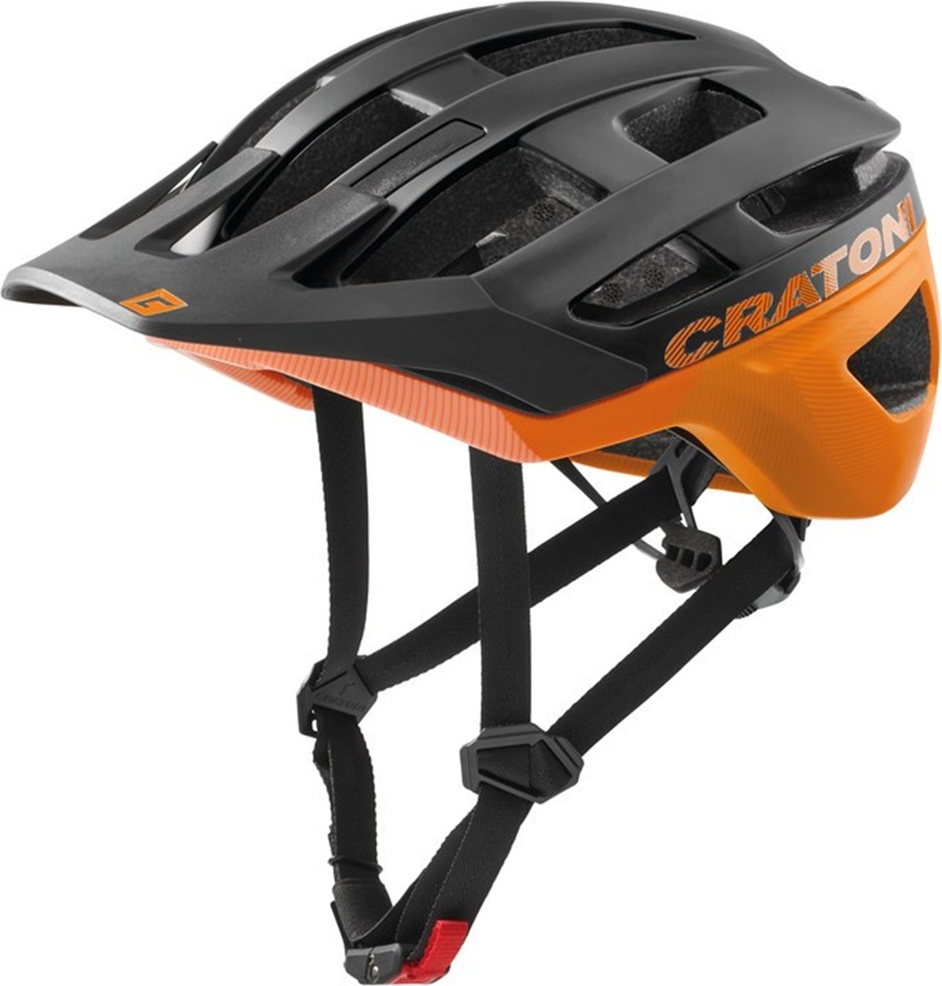 CRATONI MTB - Kask rowerowy AllRace czarny/neonowy pomarańczowy matowy