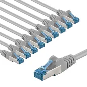 Kable miedziane - goobay 66024 Kabel sieciowy CAT 6A w zestawie 10 szt. / kabel krosowy ekranowany S/FTP/CU Ethernet, PiMF, LSZH/Cat 6a kabel 10 Gbits/szary / 10 x 2 m - miniaturka - grafika 1