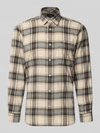 Kurtki męskie - Koszula casualowa o kroju regular fit z flaneli z wyhaftowanym logo - miniaturka - grafika 1