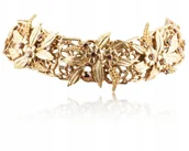 Naszyjniki - AŻUROWY CHOKER Z MOTYWEM KWIATÓW I LIŚCI (C24/JES/09AU) - miniaturka - grafika 1