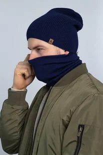 OPOS RWS - komin golf z wełny merino granatowy - Apaszki i szaliki męskie - miniaturka - grafika 1