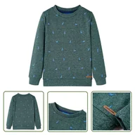 Bluzy dla dziewczynek - Bluza dziecięca - ciemnozielony melanż - 92 - Bluza Dla Dziecka - miniaturka - grafika 1