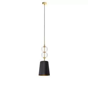 Kaspa Czarna lampa wisząca COCO 11106102 abażurowy zwis nad stół - Lampy sufitowe - miniaturka - grafika 1