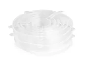 Pojemniki kuchenne - GOURMETmaxx Elastyczne pokrywki silikonowe, przezroczyste, 12 sztuki - miniaturka - grafika 1