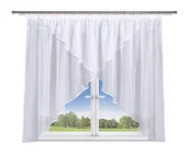 Firany - Firana gotowa 400x180, 2 szpice,woal,lamówka - miniaturka - grafika 1