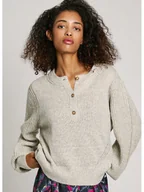 Swetry damskie - Pepe Jeans Sweter "Nora" w kolorze beżowym - miniaturka - grafika 1