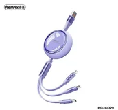 Kable USB - KABEL REMAX LINON SERIES 66W 3IN1 USB-C/MICRO/LIGHTNING RC-C029 PURPLE - miniaturka - grafika 1