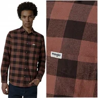 Koszule męskie - Wrangler 1 PKT SHIRT Root Beer bawełniana koszula w kratę REGULAR FIT L - miniaturka - grafika 1