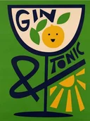 Podkładki pod mysz - PODKŁADKA POD MYSZ Z Nadrukiem 22x18 cm GIN TONIC Drink Tekst Prezent - miniaturka - grafika 1