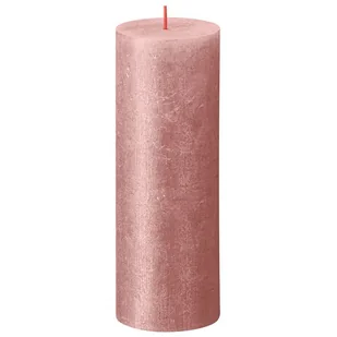 Bolsius Rustic Shimmer świeca bryłowa pieńkowa rustykalna metalizowana bezzapachowa 19 cm 190/68 mm - Róż Pink - Świece - miniaturka - grafika 1