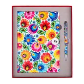 Zestawy piśmiennicze - ZESTAW PIŚMIENNICZY FOLK W PUDEŁKU - ŁOWICKI BIAŁY FOLKSTAR - miniaturka - grafika 1