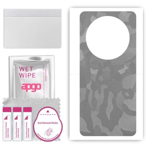 folia naklejka skórka strukturalna na TYŁ do Honor Magic6 Lite 5G - Moro Camo Srebrny - apgo SKINS