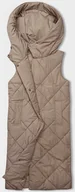 Kamizelki damskie - DŁUGA KAMIZELKA DAMSKA OVERSIZE CIEMNY BEŻ (5M3165-84) - J STYLE - miniaturka - grafika 1