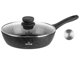 SK PATELNIA GŁĘBOKA 26CM 2.6L MARMUROWA Z POKRYWKĄ ZILNER ZL-7716 emix - Patelnie - miniaturka - grafika 8