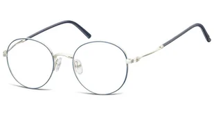 Lenonki okrągłe Okulary oprawki optyczne 927A niebiesko-srebrne - Okulary korekcyjne, oprawki, szkła - miniaturka - grafika 1