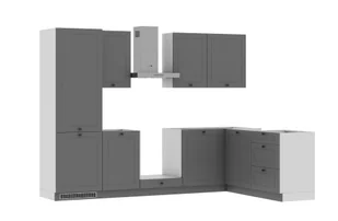 Zestaw Mebli Kuchennych Bergamo 275X185 Cm L/P Mdf Folia Grafitowy Matcichy Domyk Hettich - Meble kuchenne - miniaturka - grafika 1