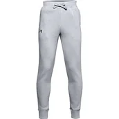 Spodnie i spodenki dla chłopców - Under Armour Under Armour Chłopięce spodnie bawełniane Rival Szary Mod Gray Light Heather/Black (011) L 1357634-011 - miniaturka - grafika 1