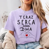 Koszulki i topy damskie - Fiołkowa koszulka ciążowa damska - dla przyszłej mamy - miniaturka - grafika 1