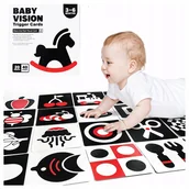 Zabawki sensoryczne - Karty Kontrastowe Dla Malucha Dzieci 3-6 Mies. Sensoryczne Czarno Białe - miniaturka - grafika 1