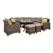 Meble ogrodowe - Narożnik z technorattanu TOLEDO DINING Brown - miniaturka - grafika 1