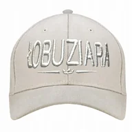 Czapki i chusty sportowe męskie - Czapka z daszkiem damska ŁOBUZIARA czapka z haftem haft wyszywana 3D szara - miniaturka - grafika 1