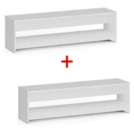 Wyposażenie sportowe i gimnastyczne - Ławka szatniowa z półka na obuwie 1+1 GRATIS, wzmocniona, 1500 mm, biały - miniaturka - grafika 1