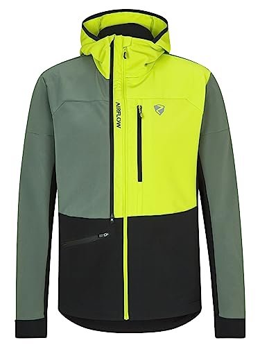 Ziener Męska kurtka hybrydowa/aktywna NIKADO | oddychająca, wiatroszczelna, wentylacyjna, gorzka lemon.green mud, 58