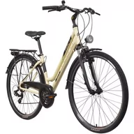 Rowery - Rower trekkingowy INDIANA X-Road 1.0 D15 28 cali damski Kremowy - miniaturka - grafika 1