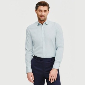 Jasnozielona koszula męska Slim Fit 100% Bawełna Pako Lorente roz. 3XL