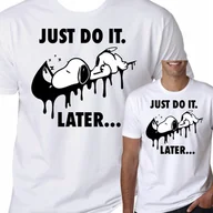Koszulki męskie - T-Shirt Koszulka Snoopy Prezent Just Do It L 0797 - miniaturka - grafika 1