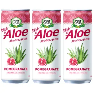 Pure Plus Napój z aloesem Aloe Vera Drink Granat zestaw 3 x 240 ml - Soki i napoje niegazowane - miniaturka - grafika 1