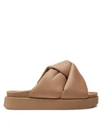 Klapki i japonki damskie - Inuikii Klapki Soft Crossed 70104-140 Beżowy - miniaturka - grafika 1