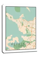 Obrazy i zdjęcia na płótnie - Reykjavik mapa kolorowa - obraz na płótnie Wymiar do wyboru: 60x80 cm - miniaturka - grafika 1