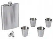 Piersiówki - Piersiówka Srebrna Na Prezent + Kieliszki Gentelo/ Gentelo - miniaturka - grafika 1