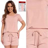 Piżamy damskie - Piżama damska bawełniana krótki rękaw Cornette 521/301 Lagoon XXL - miniaturka - grafika 1